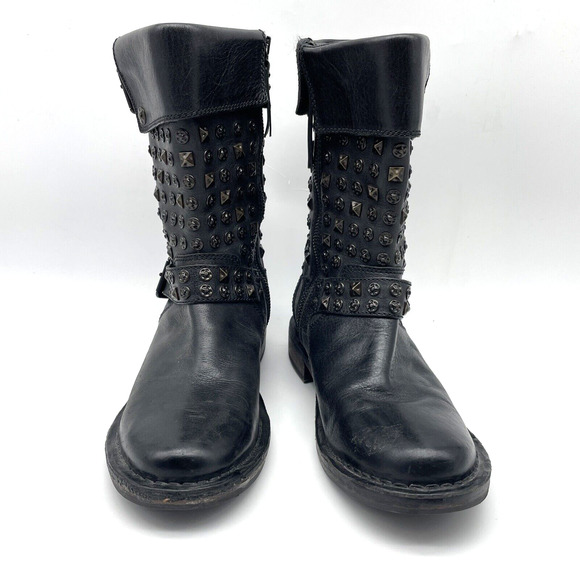 UGG Australia Conor 1003605 Studded Black Leather & Shearling Mid Calf Boots US7 - Picture 2 of 16